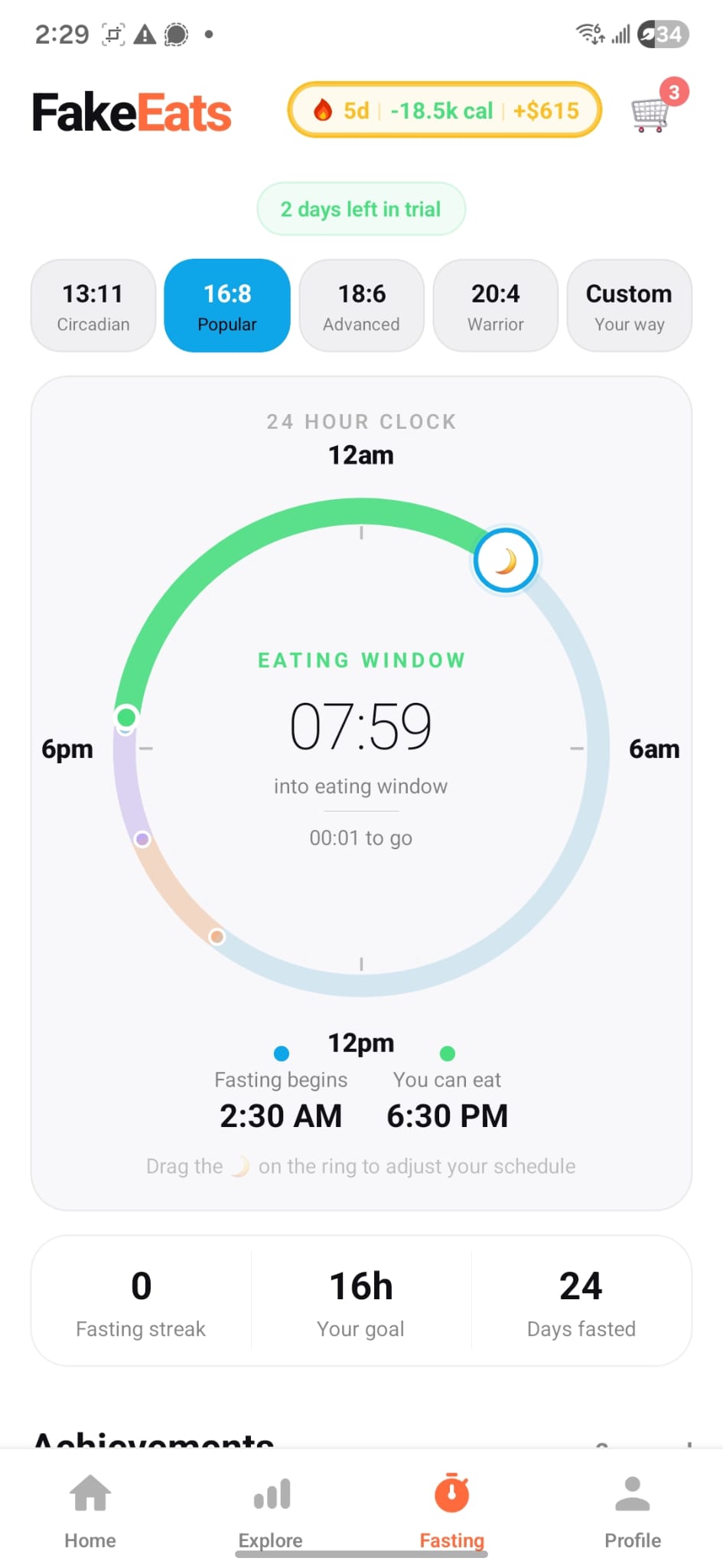 Fasting timer